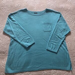 Talbots Woman Teal Tunic Sweater